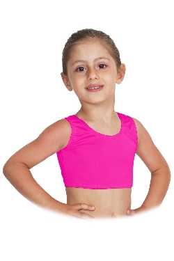 TOP DANZA LYCRA CORTO CON SPALLINE SPESSE FUCSIA BABY